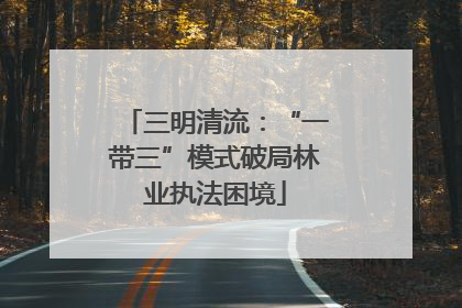 三明清流：“一带三”模式破局林业执法困境